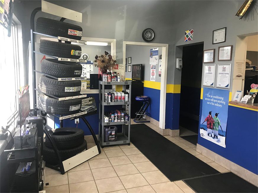 Inside the Caddy Auto service shop