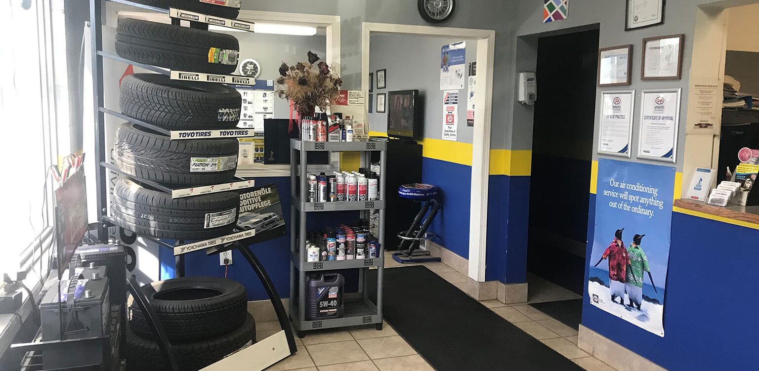 Inside the Caddy Auto Service shop in Edmonton